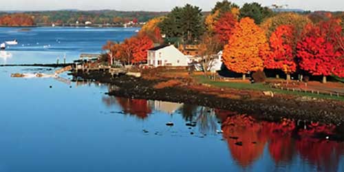 Fall Foliage in New Hampshire - Coastline near Portsmouth, NH