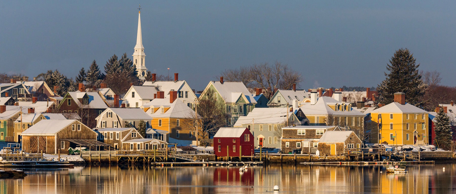Waterfront of Portsmouth, NH in Winter - Photo Credit NH Dept of Travel & Tourism Development