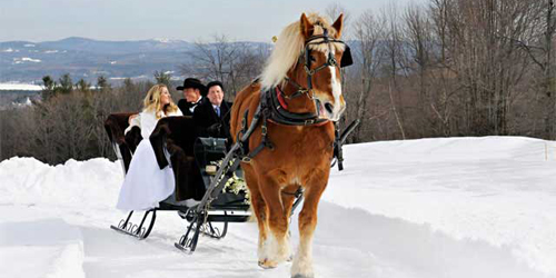 Winter Wedding Sleigh - Steele Hill Resorts - Sanbornton, NH