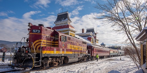 Winter Bartlett Train - Conway Scenic Railroad - North Conway, NH