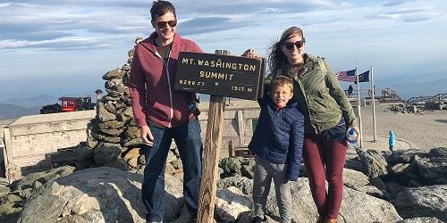 Family at Mt. Washington Summit - White Mountains Attractions - New Hampshire