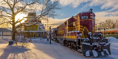 Winter Bartlett Train & Station - Conway Scenic Railroad - North Conway, NH