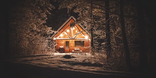 Night Winter Cabin - Huttopia White Mountains - Albany, NH