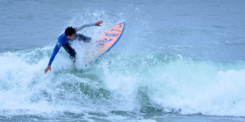 Surfing Waves at Hampton Beach, NH